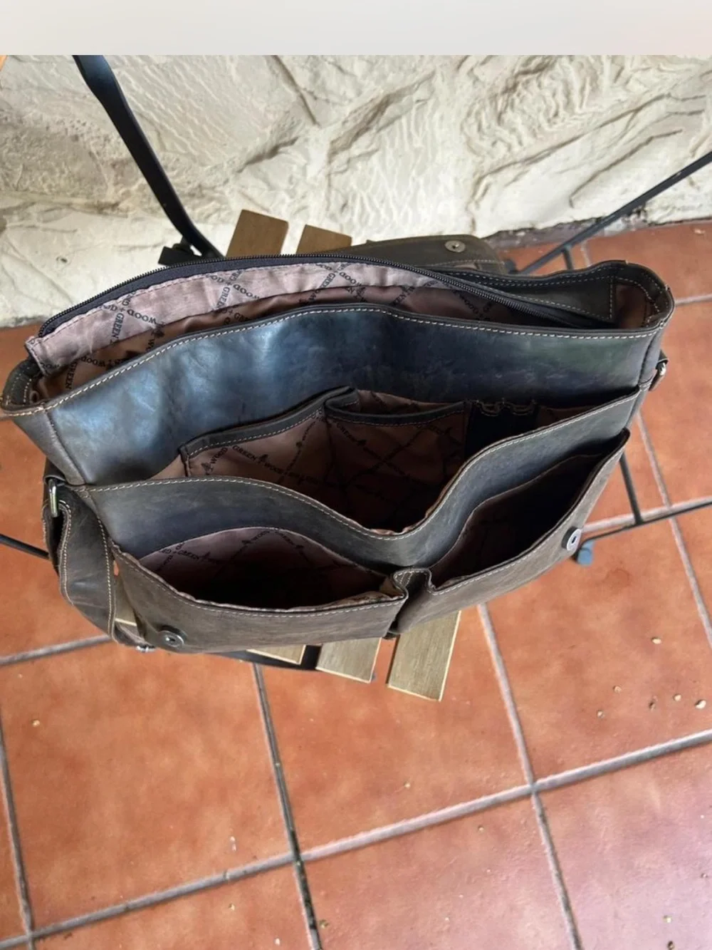 Men's Dark Brown Leather Messenger Bag - Classic Everyday Carry